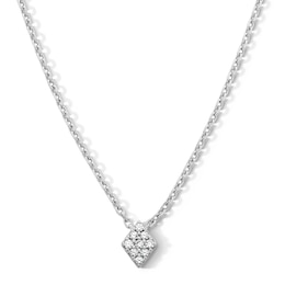 Shooting Star 0.10 CT. T.W. Certified Lab-Grown Multi-Diamond Rhombus-Shaped Necklace in Sterling Silver (F/VS2)