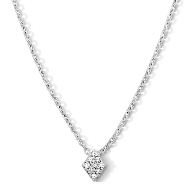 Shooting Star 0.10 CT. T.W. Certified Lab-Grown Multi-Diamond Rhombus-Shaped Necklace in Sterling Silver (F/VS2)