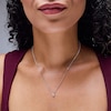 Thumbnail Image 2 of Shooting Star 0.10 CT. T.W. Certified Lab-Grown Multi-Diamond Rhombus-Shaped Necklace in Sterling Silver (F/VS2)