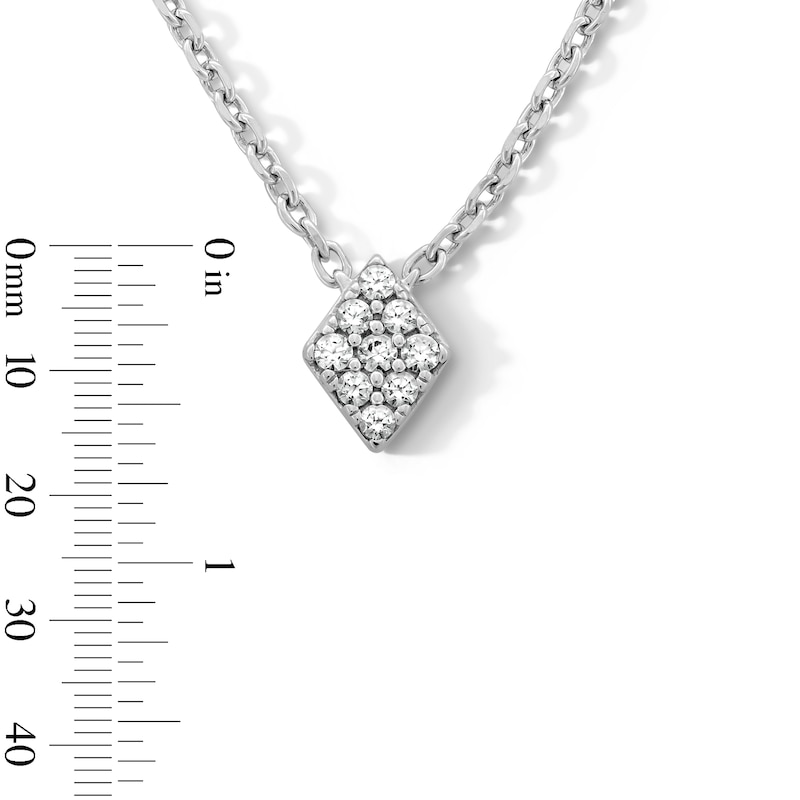 Shooting Star 0.10 CT. T.W. Certified Lab-Grown Multi-Diamond Rhombus-Shaped Necklace in Sterling Silver (F/VS2)