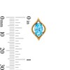 Thumbnail Image 3 of Enchanted Disney Jasmine Oval Swiss Blue Topaz Stud Earrings in Sterling Silver and 10K Gold