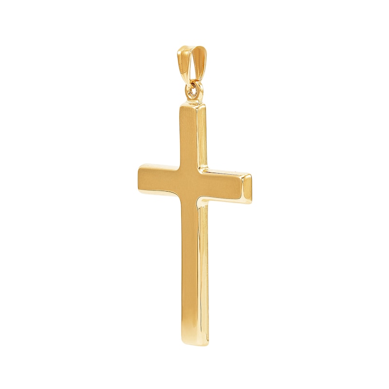 Main Image 2 of Polished Cross Necklace Charm in Solid 14K Gold