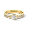 Thumbnail Image 1 of 1.00 CT. T.W. Diamond Bridal Set with Bezel-Set Centre Stone in 14K Gold (I/I2)