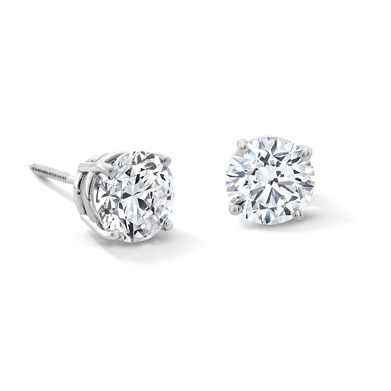 2.00 CT. T.W. Certified Lab-Grown Diamond Solitaire Stud Earrings in 10K White Gold (I/SI2)
