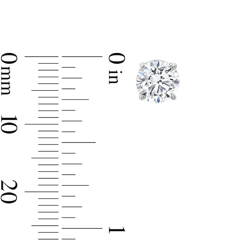 Main Image 2 of 2.00 CT. T.W. Certified Lab-Grown Diamond Solitaire Stud Earrings in 10K White Gold (I/SI2)