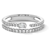 Thumbnail Image 1 of 0.40 CT. T.W. Oval and Round Certified Lab-Grown Diamond Double Row Open Band in 14K White Gold (F/VS2)