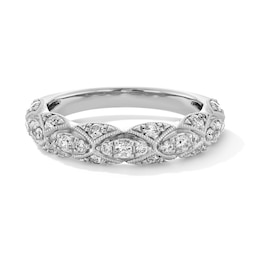 0.50 CT. T.W. Certified Lab-Grown Diamond Vintage-Style Band in 14K White Gold (F/VS2)