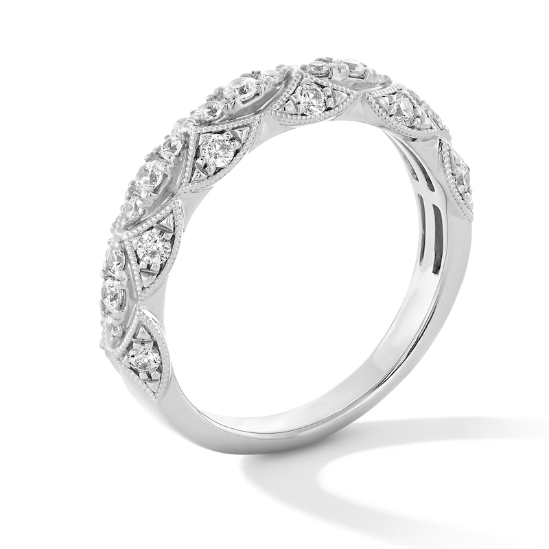 Main Image 3 of 0.50 CT. T.W. Certified Lab-Grown Diamond Vintage-Style Band in 14K White Gold (F/VS2)