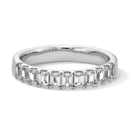 1.00 CT. T.W. Emerald-Cut Certified Lab-Grown Diamond Band in 14K White Gold (F/VS2)