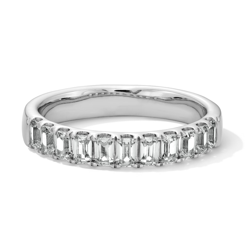 1.00 CT. T.W. Emerald-Cut Certified Lab-Grown Diamond Band in 14K White Gold (F/VS2)