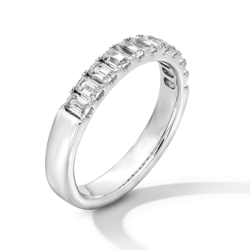 Main Image 3 of 1.00 CT. T.W. Emerald-Cut Certified Lab-Grown Diamond Band in 14K White Gold (F/VS2)