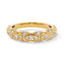 0.50 CT. T.W. Certified Lab-Grown Diamond Vintage-Style Band in 14K Gold (F/VS2)