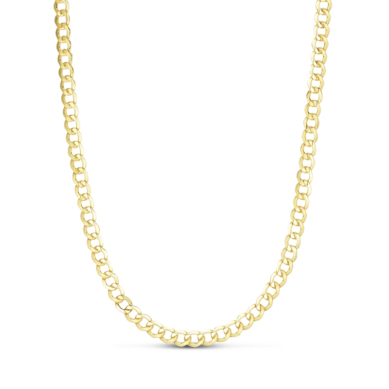 4.4mm Curb Chain Necklace in Hollow 10K Gold