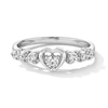 Thumbnail Image 1 of 0.25 CT. T.W. Certified Lab-Grown Diamond Heart Promise Ring in 10K White Gold (F/VS2)