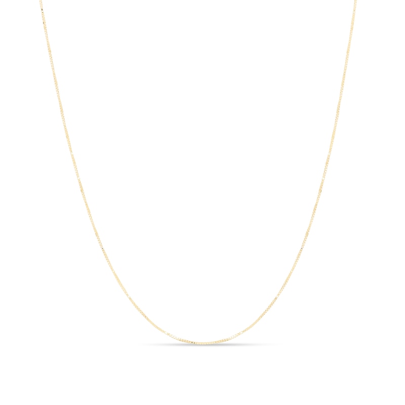 0.45mm Box Chain Necklace in Semi-Solid 10K Gold