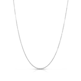0.87mm Cable Chain Necklace in Semi-Solid 10K White Gold - 20”