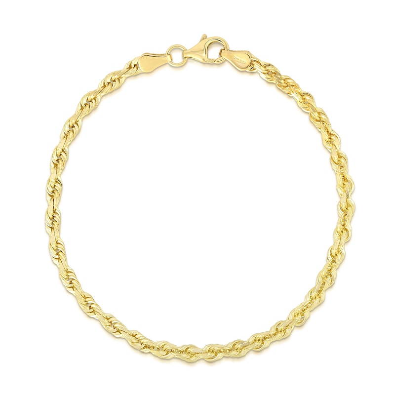 4.0mm Rope Chain Bracelet in Solid 10K Gold - 8"