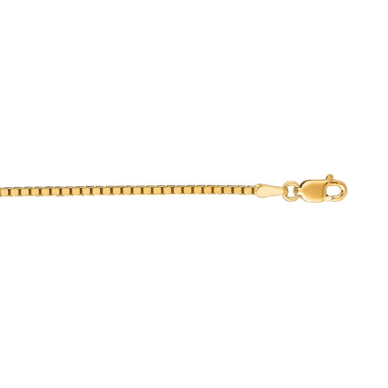 1.4mm Box Chain Necklace in Semi-Solid 10K Gold
