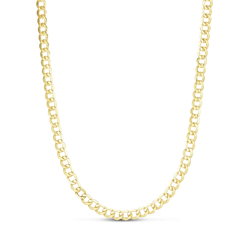 Main Image 1 of 4.4mm Curb Chain Necklace in Hollow 10K Gold - 22”