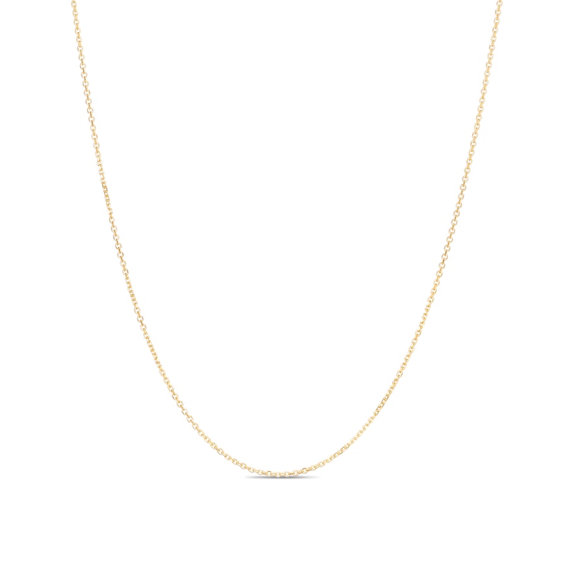 0.87mm Diamond-Cut Cable Chain Necklace in Semi-Solid 10K Gold - 16"