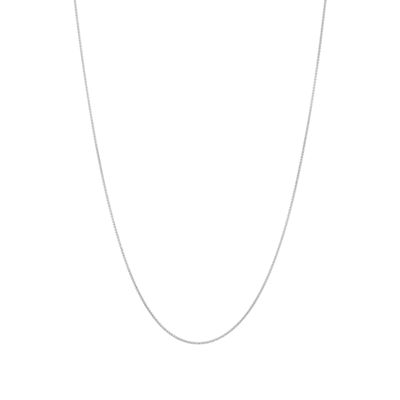 1.0mm Wheat Chain Necklace in Semi-Solid 10K White Gold - 16"