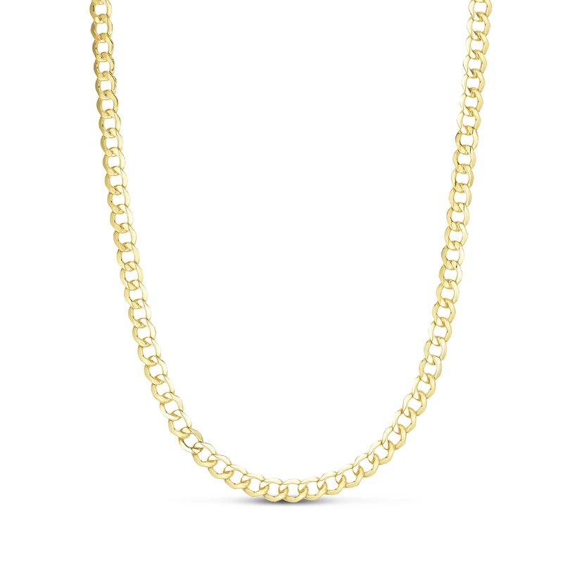 Main Image 1 of 5.3mm Curb Chain Necklace in Hollow 10K Gold - 24”