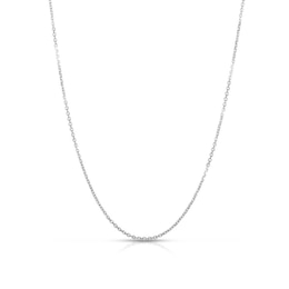 0.87mm Cable Chain Necklace in Semi-Solid 10K White Gold - 16”