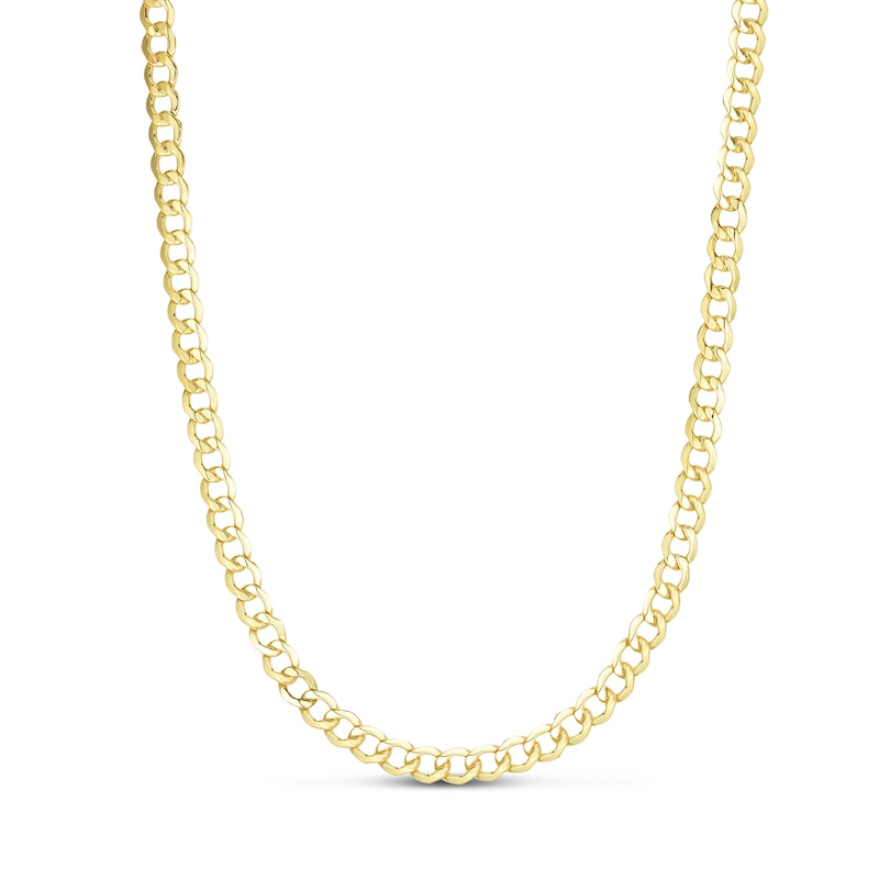 Main Image 1 of 4.4mm Curb Chain Necklace in Hollow 10K Gold - 20”