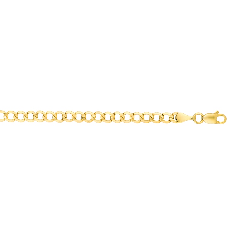 Main Image 2 of 4.4mm Curb Chain Necklace in Hollow 10K Gold - 20”