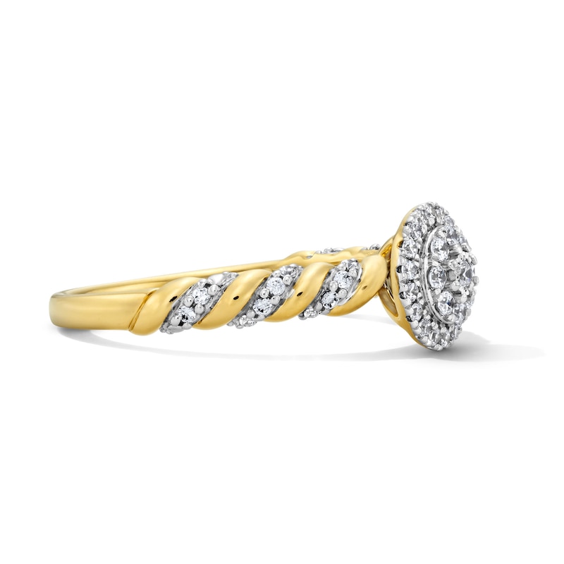 0.25 CT. T.W. Lab-Grown Multi-Diamond Frame Twist Shank Promise Ring 10K Gold (F/VS2)