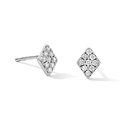 Shooting Star 0.12 CT. T.W. Certified Lab-Grown Multi-Diamond Rhombus-Shaped Stud Earrings in Sterling Silver (F/VS2)