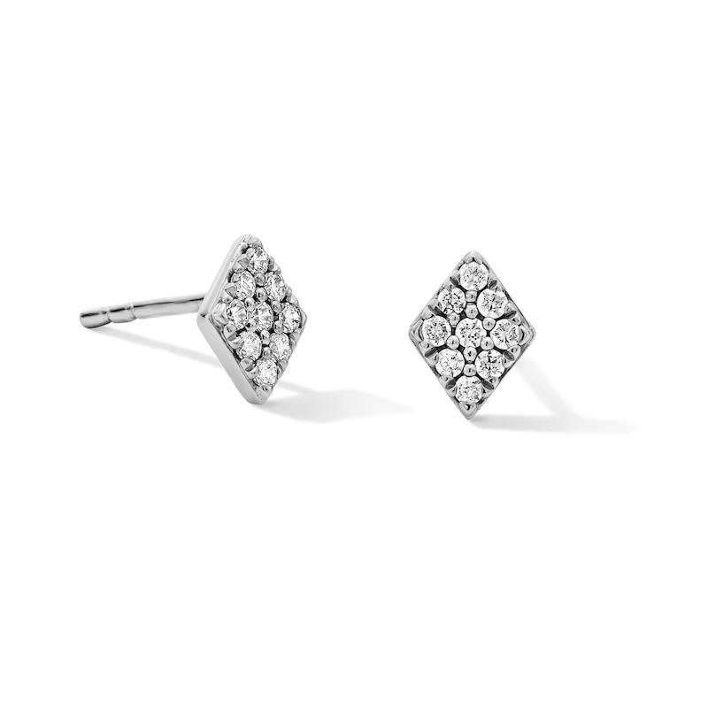 Shooting Star 0.12 CT. T.W. Certified Lab-Grown Multi-Diamond Rhombus-Shaped Stud Earrings in Sterling Silver (F/VS2)