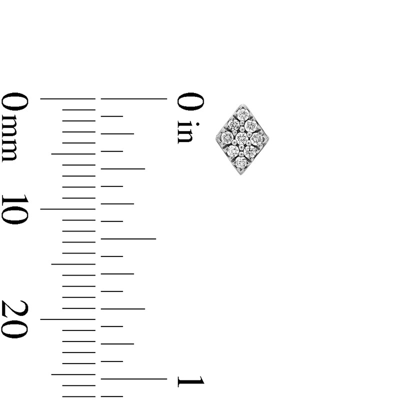 Main Image 3 of Shooting Star 0.12 CT. T.W. Certified Lab-Grown Multi-Diamond Rhombus-Shaped Stud Earrings in Sterling Silver (F/VS2)