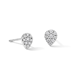 Shooting Star 0.12 CT. T.W. Certified Lab-Grown Multi-Diamond Teardrop Stud Earrings in Sterling Silver (F/VS2)