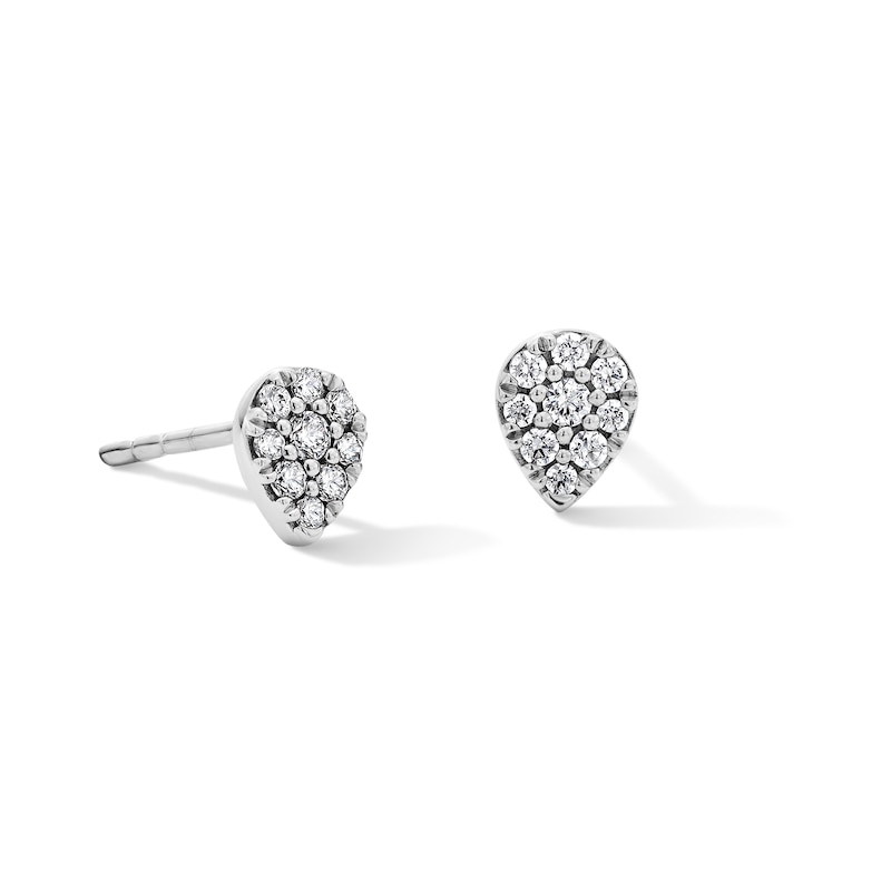 Main Image 1 of Shooting Star 0.12 CT. T.W. Certified Lab-Grown Multi-Diamond Teardrop Stud Earrings in Sterling Silver (F/VS2)