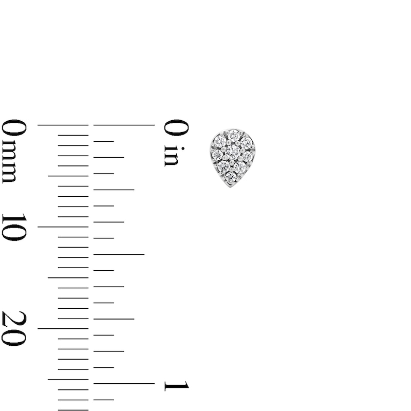 Main Image 3 of Shooting Star 0.12 CT. T.W. Certified Lab-Grown Multi-Diamond Teardrop Stud Earrings in Sterling Silver (F/VS2)
