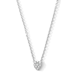 Shooting Star 0.10 CT. T.W. Certified Lab-Grown Multi-Diamond Teardrop Necklace in Sterling Silver (F/VS2)