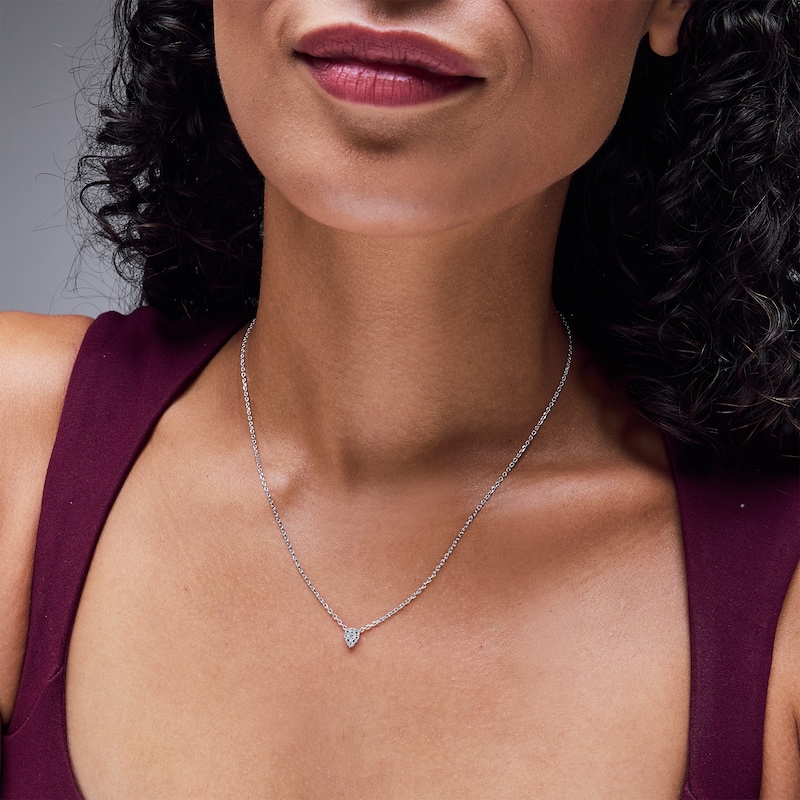 Main Image 2 of Shooting Star 0.10 CT. T.W. Certified Lab-Grown Multi-Diamond Teardrop Necklace in Sterling Silver (F/VS2)
