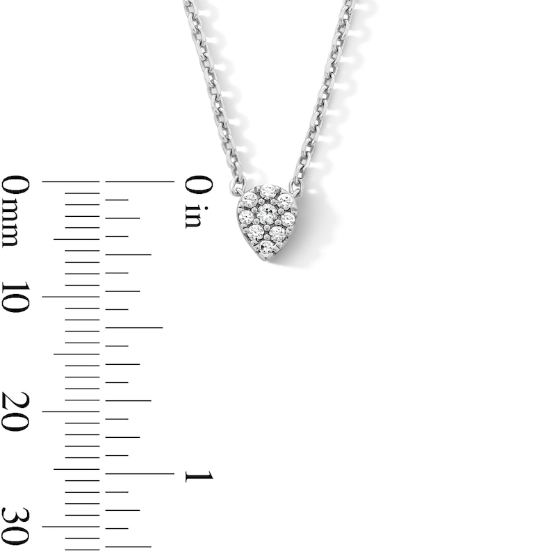 Main Image 2 of Shooting Star 0.10 CT. T.W. Certified Lab-Grown Multi-Diamond Teardrop Necklace in Sterling Silver (F/VS2)