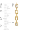 Thumbnail Image 2 of 0.95 CT. T.W. Emerald-Cut Certified Lab-Grown Diamond Link Drop Earrings in 10K Gold (F/SI2)