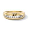 Thumbnail Image 1 of 0.30 CT. T.W. Square-Cut and Round Diamond Stepped Edge Band in 10K Gold