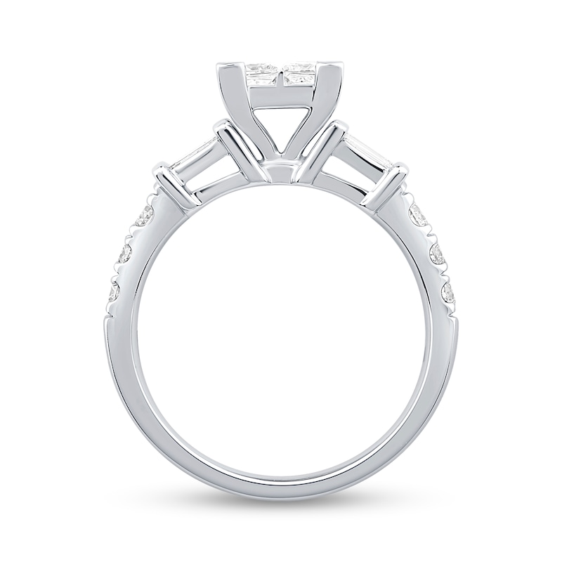 Main Image 3 of 1.95 CT. T.W. Princess-Cut Diamond Quad Bridal Set in 14K White Gold