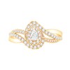 Thumbnail Image 4 of 0.58 CT. T.W. Pear-Shaped Diamond Frame Engagement Ring in 18K Gold