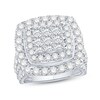 Thumbnail Image 1 of 3.95 CT. T.W. Princess-Cut Multi-Diamond Cushion Frame Engagement Ring in 10K White Gold