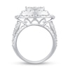 Thumbnail Image 3 of 3.95 CT. T.W. Princess-Cut Multi-Diamond Cushion Frame Engagement Ring in 10K White Gold