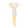 Thumbnail Image 2 of 0.95 CT. T.W. Multi-Diamond Oval Double Frame Engagement Ring in 14K Gold