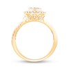 Thumbnail Image 3 of 0.95 CT. T.W. Multi-Diamond Oval Double Frame Engagement Ring in 14K Gold