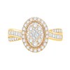 Thumbnail Image 4 of 0.95 CT. T.W. Multi-Diamond Oval Double Frame Engagement Ring in 14K Gold