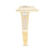 Thumbnail Image 2 of 0.95 CT. T.W. Diamond Double Pear-Frame Engagement Ring in 14K Gold