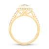Thumbnail Image 3 of 0.95 CT. T.W. Diamond Double Pear-Frame Engagement Ring in 14K Gold